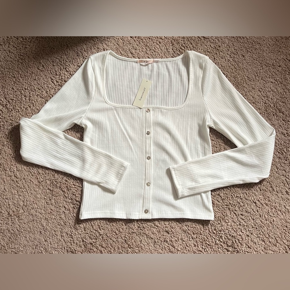 NWT Francesca’s mi Ami Long Sleeve Crop Top